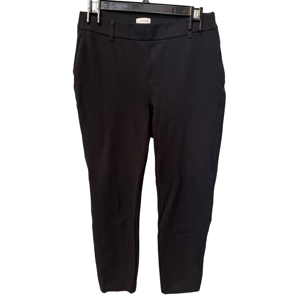 J. Crew Black Ponte Pants Women's Size 4 Viscose Minimalist Staple Chic Classic